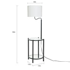 Cozylumi™ Glass End Table Floor Lamp with White Shade, Matte Black, 17"L x 17"W x 54"H