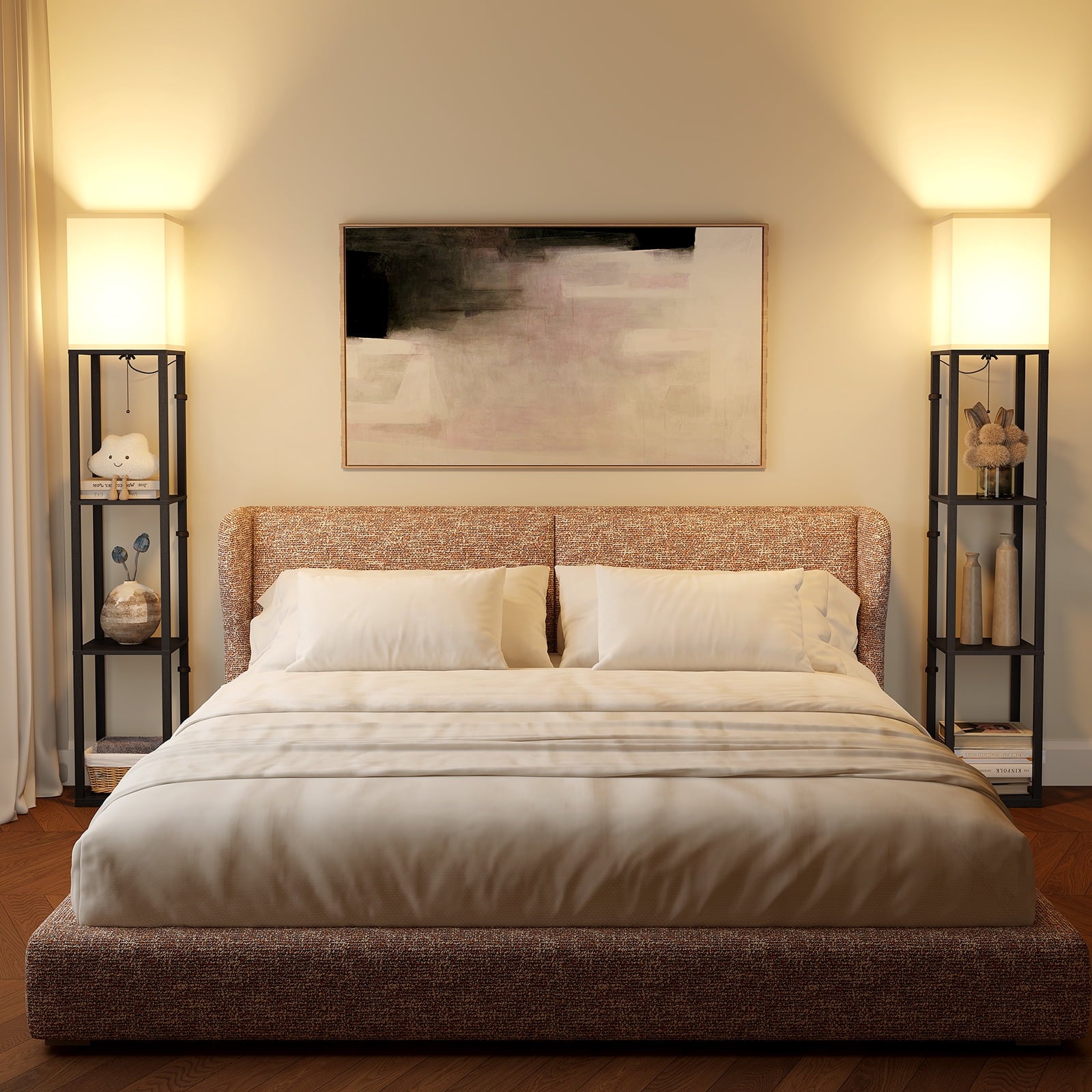 Cozylumi™ 63'' Floor Lamps with Shelves, Home Standing Lamp, Include 1000 Lumens