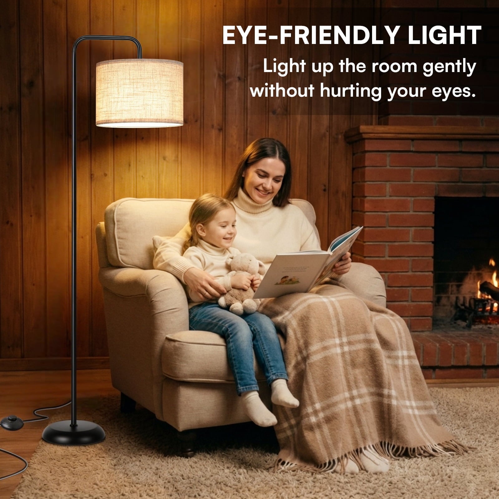 Cozylumi™ VOLIVO Floor Lamp, 63 Tall Standing Lamp with Foot Switch,3 Color