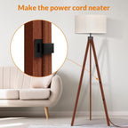 Cozylumi™ Wood Tripod Floor Lamp, Mid Century Standing Lamp, Modern Design Floor Light