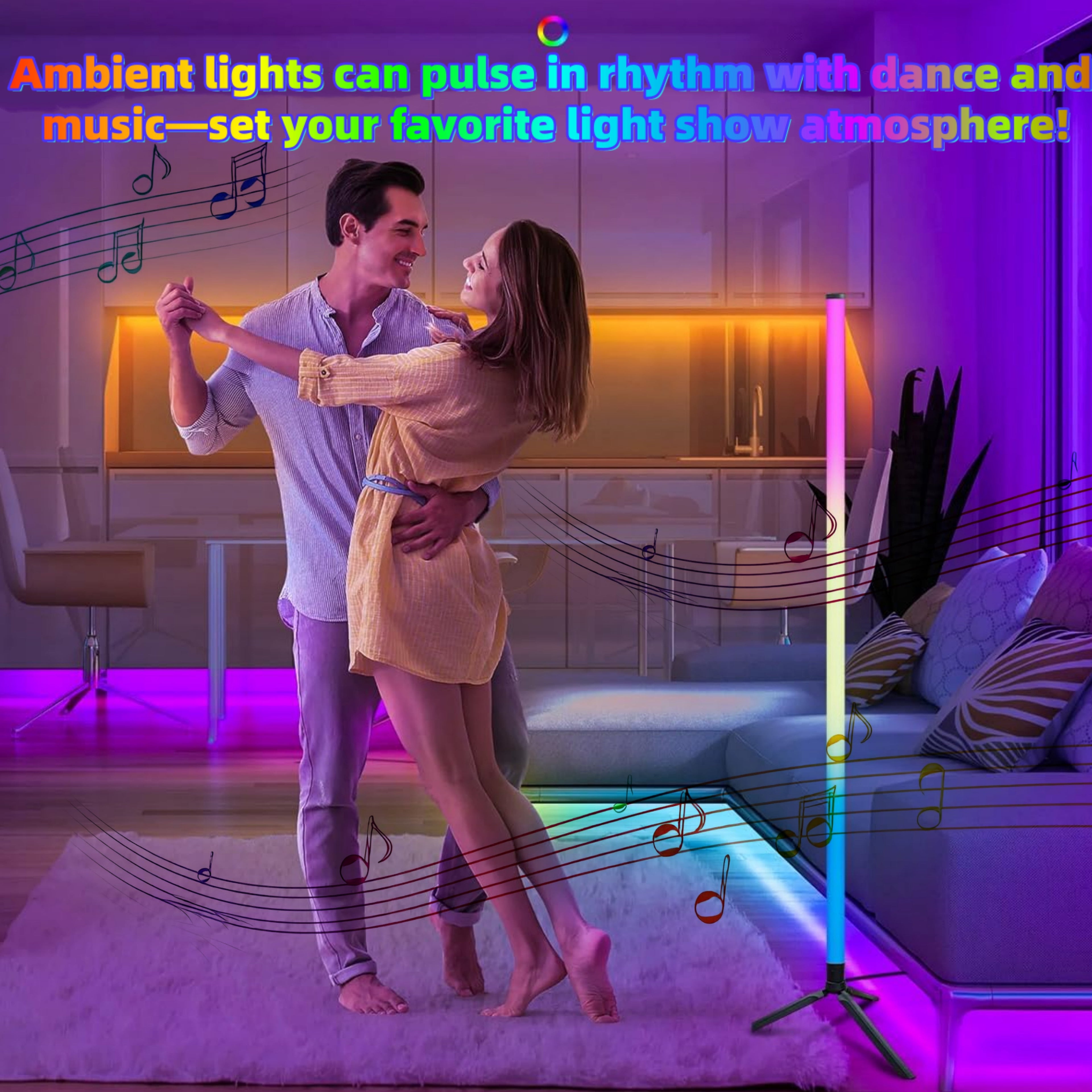 Cozylumi™ LED Floor Lamps Smart RGB Led Corner Floor Lamp with Spotlight,20 Million
