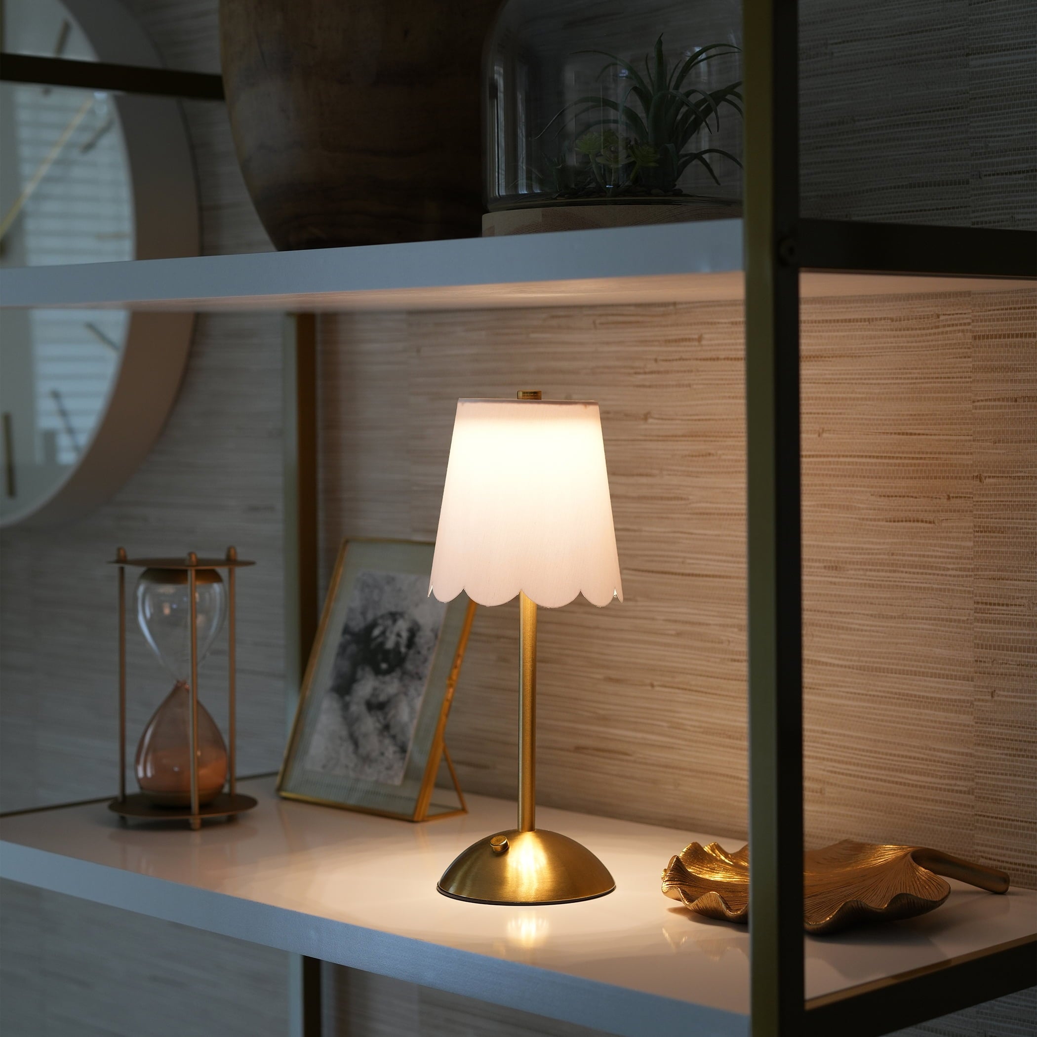 Cozylumi™ Cordless Rechargeable 11.9" Brass Table Lamp with Dimmable 3 Option Lights