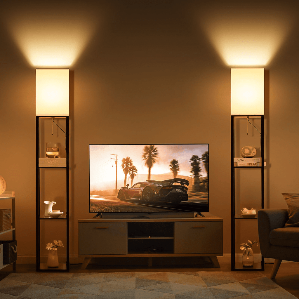 Cozylumi™ 63'' Floor Lamps with Shelves, Home Standing Lamp, Include 1000 Lumens