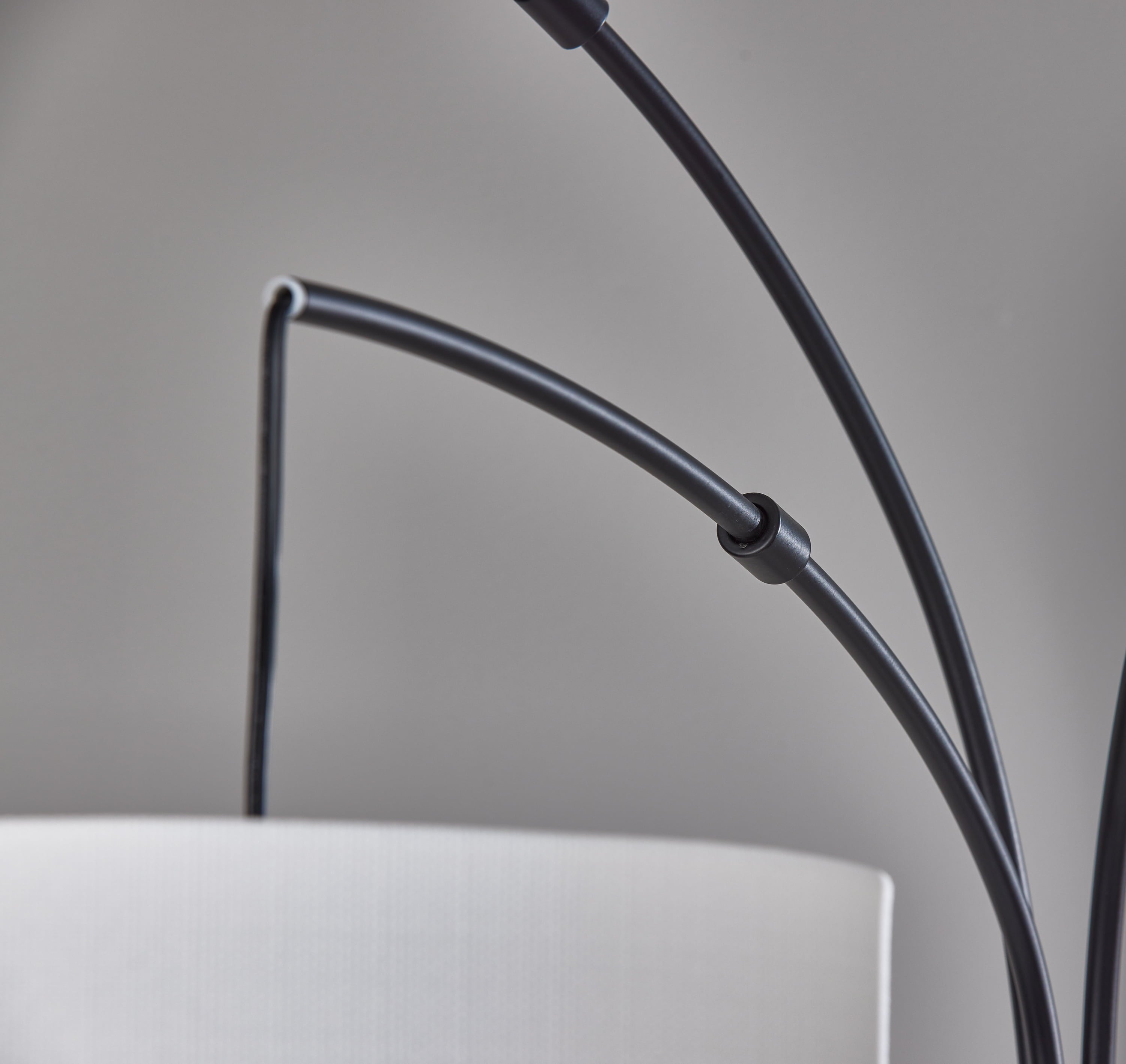 Cozylumi™ 82 in Matte Black 3-Light Arc Floor Lamp with Adjustable Shades