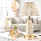 Cozylumi™ GVDV HOME 17.5" Table Lamp with USB A&C Ports and Night Light, Touch Control