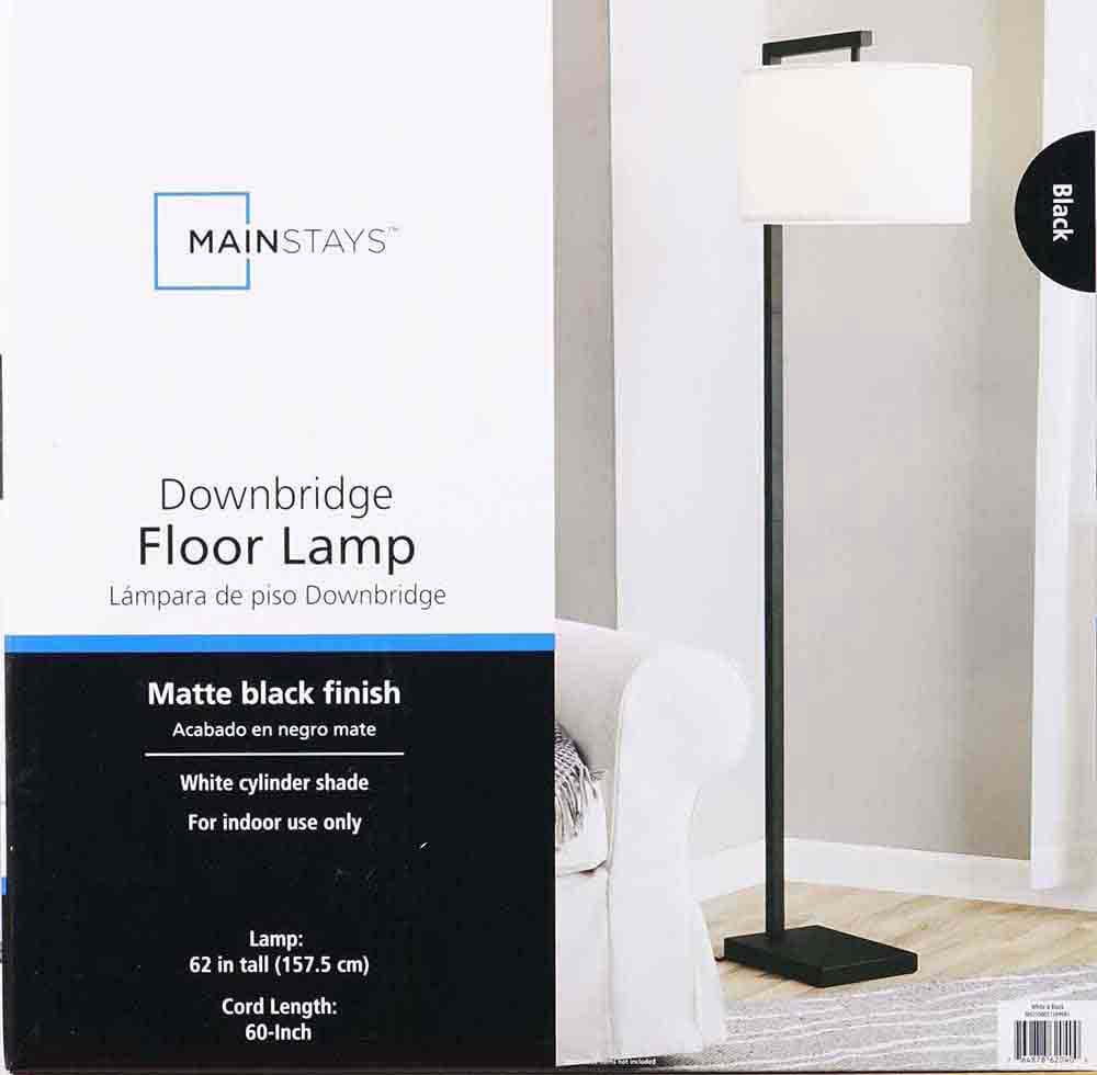 Cozylumi™ Contemporary Metal 62in Floor Lamp with on/off Foot Switch, Black