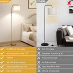Cozylumi™ Floor Lamp for Living Room, 9W Bulb Included, Lamp for Bedroom with Adjust