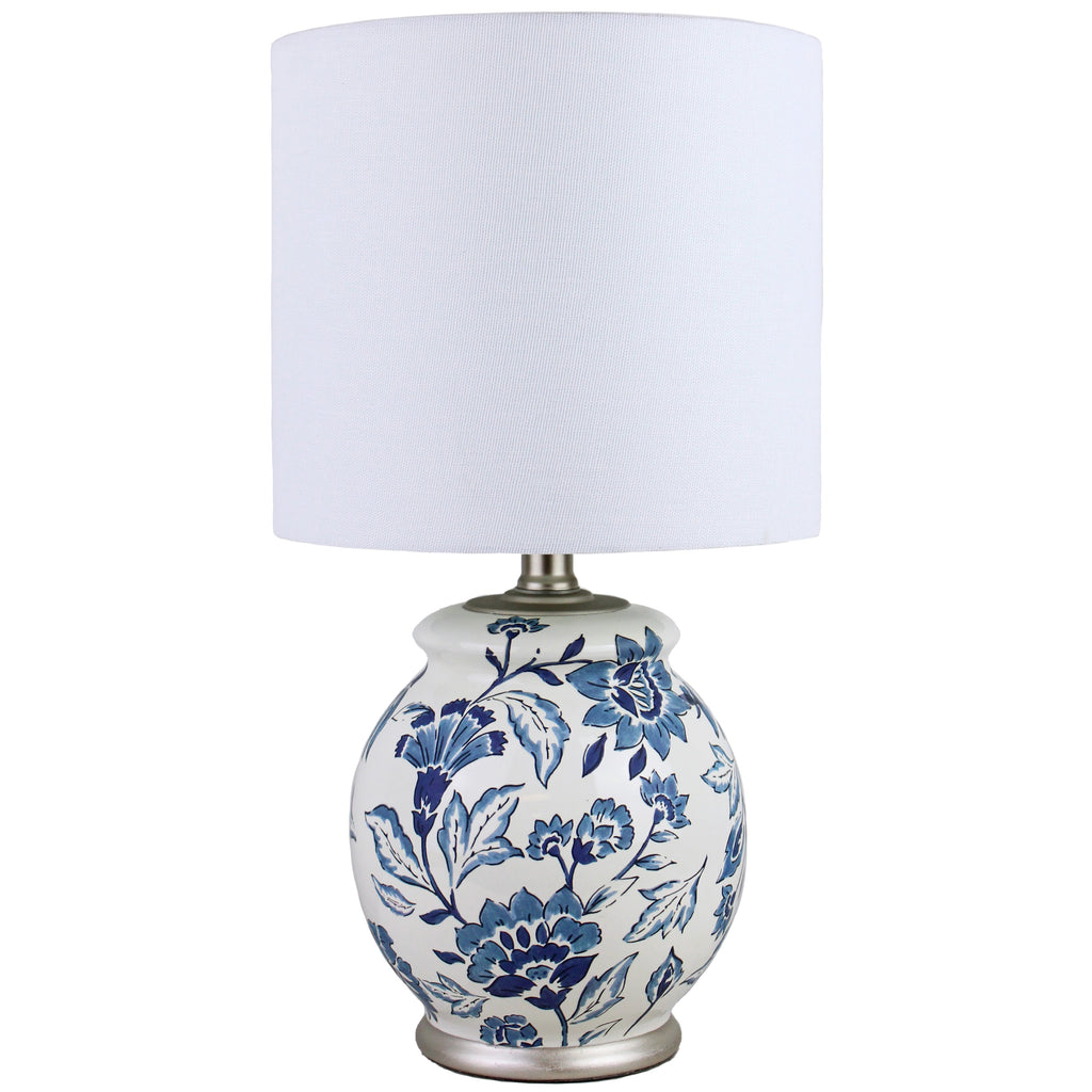 Cozylumi™ Floral Ceramic Lamp with Shade, 17"