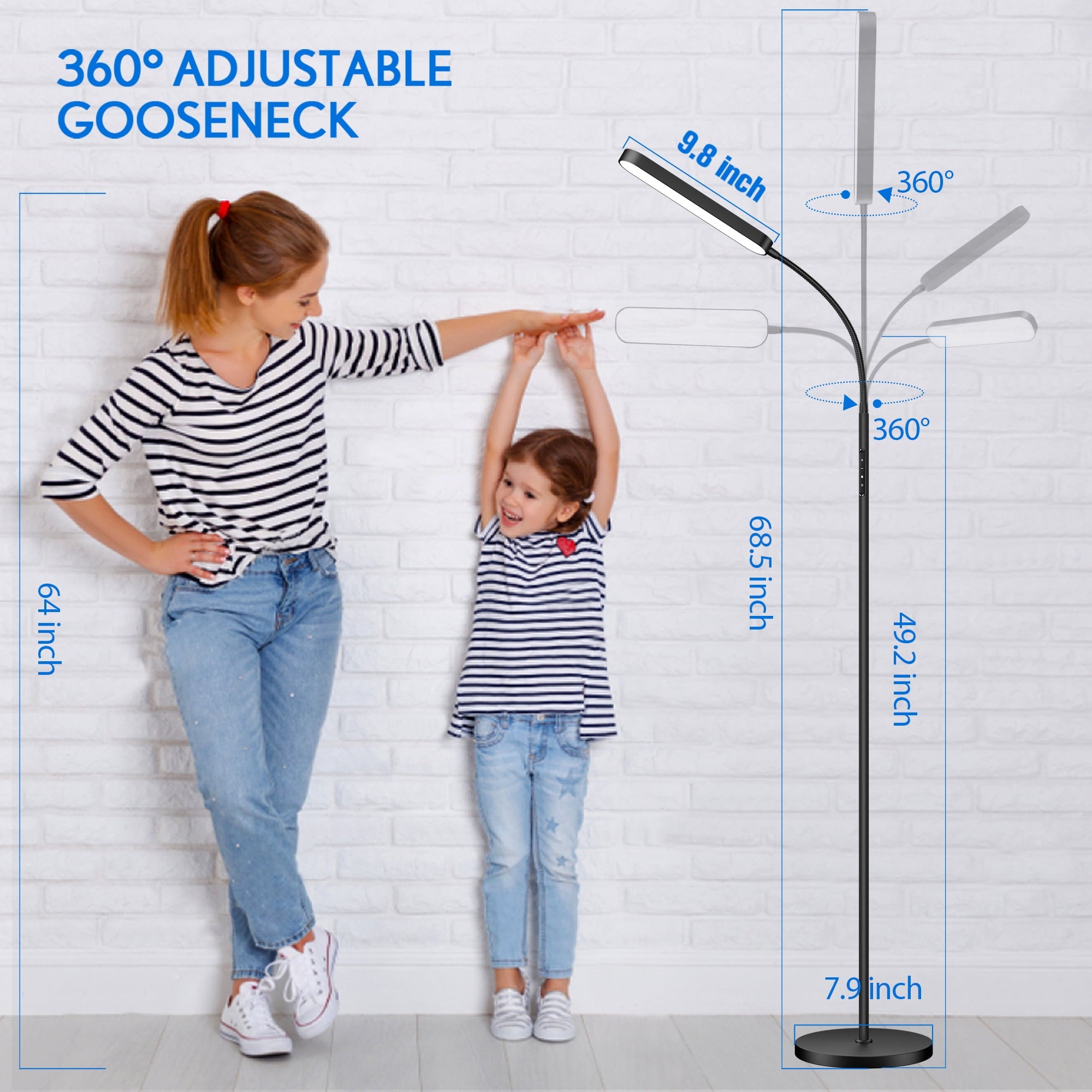 Cozylumi™ LED Floor Lamp for Living Room, Dimmable Reading Lamp with Remote and Touch