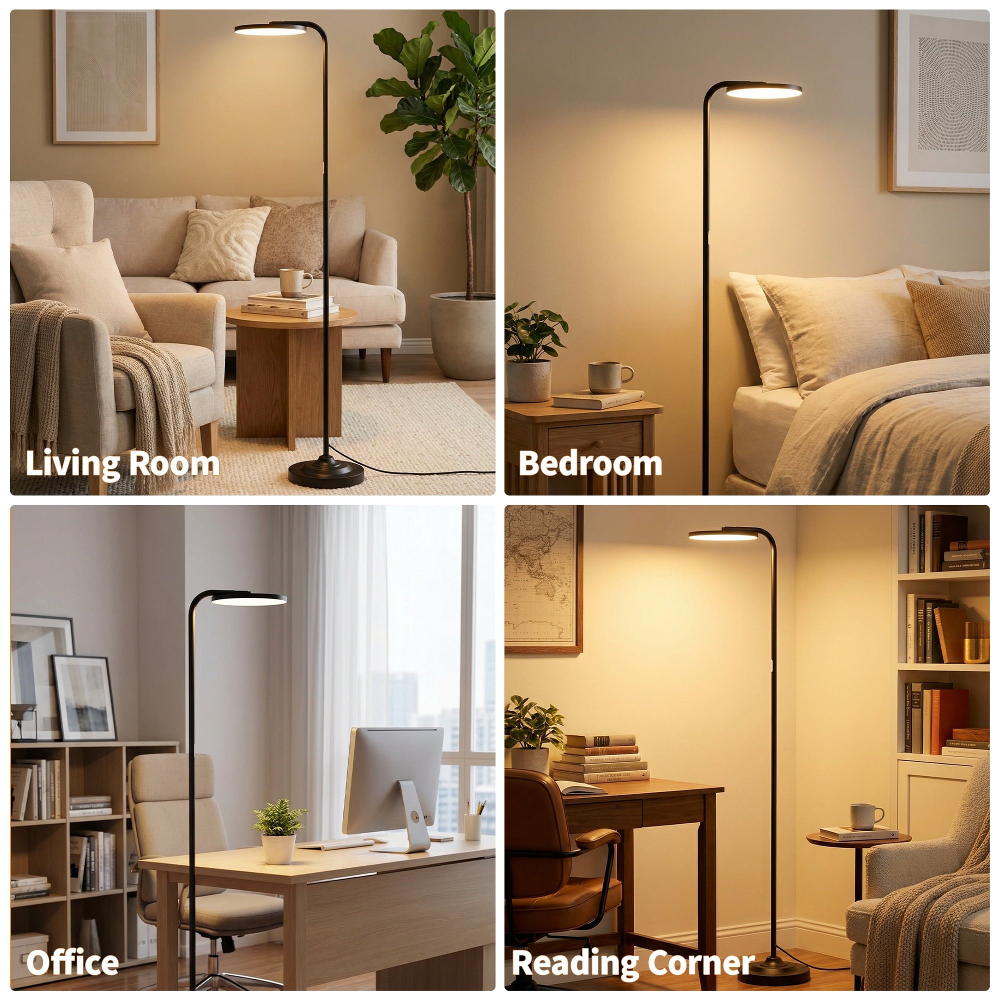 Cozylumi™ BedLuxury 36W Super Bright Floor Lamp, Stepless Dimmable Tall Standing Lamp