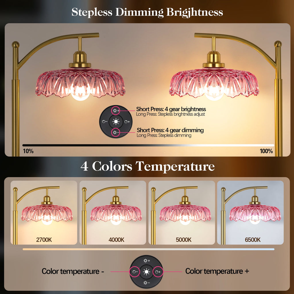 Cozylumi™ 68in Gold Floor Lamp for Living Room Mid Century Modern Standing Lamp with