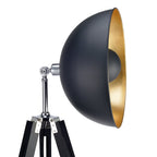 Cozylumi™ Teamson Home Tripod Floor Lamp Industrial Metal Dish Shade Black Fascino