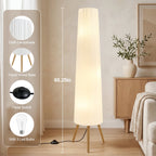 Cozylumi™ 60 Inch White Wood Floor Lamp Adjustable Color Temperature Light with Three