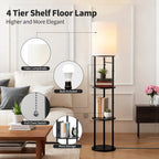 Cozylumi™ Foukus 63" Round Shade Floor Lamp with Shelves: Lamp for Living Room with 3