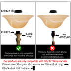 Cozylumi™ HonoDing Floor Lamp Shade with Amber Alabaster Glass Bowl