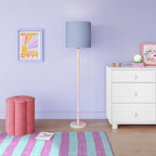 Cozylumi™ Kids Iridescent Floor Lamp with Aqua Fabric Shade