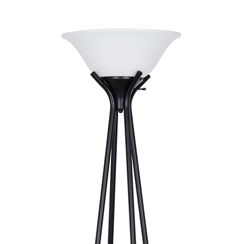 Cozylumi™ Metal Etagere Floor Lamp with Shelves, Charcoal Finish