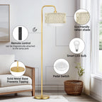 Cozylumi™ Beige Floor Lamp with 3 Color Temperatures, Farmhouse Tall Lamp for Living