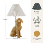 Cozylumi™ White Labrador Dog Brass Table Lamp