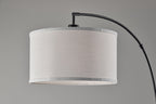 Cozylumi™ Michelle 71-Inch Metal Arc Floor Lamp with White Fabric Shade and 3-Way Switch