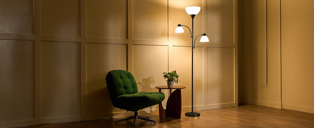 Cozylumi™ Lumadin 71'' Black Floor Lamp With 2 Adjustable Reading Lamp, Modern Design,3