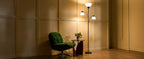 Cozylumi™ Lumadin 71'' Black Floor Lamp With 2 Adjustable Reading Lamp, Modern Design,3
