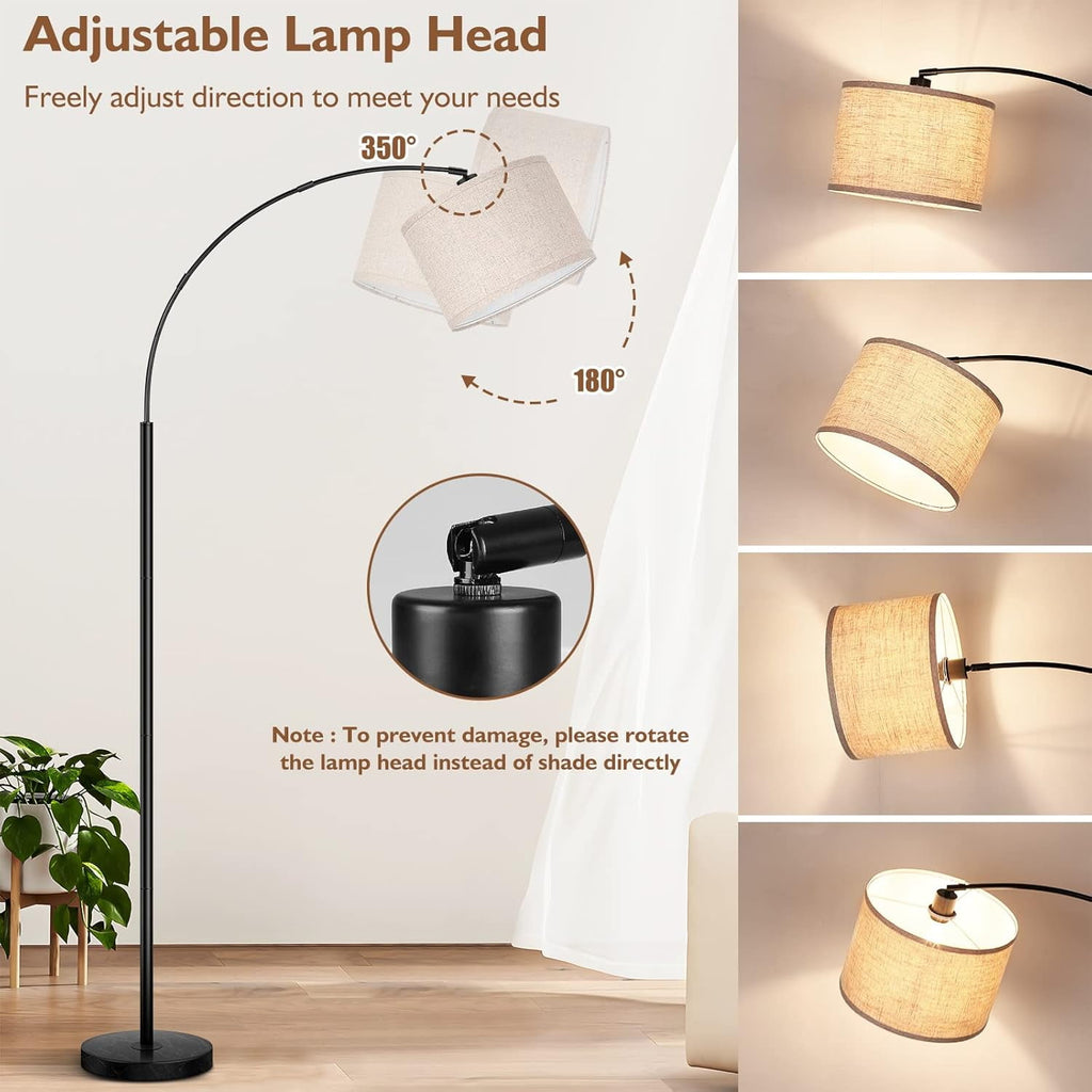 Cozylumi™ Nordic Hygge 79 Inch Arc Floor Lamps with Weighted Base