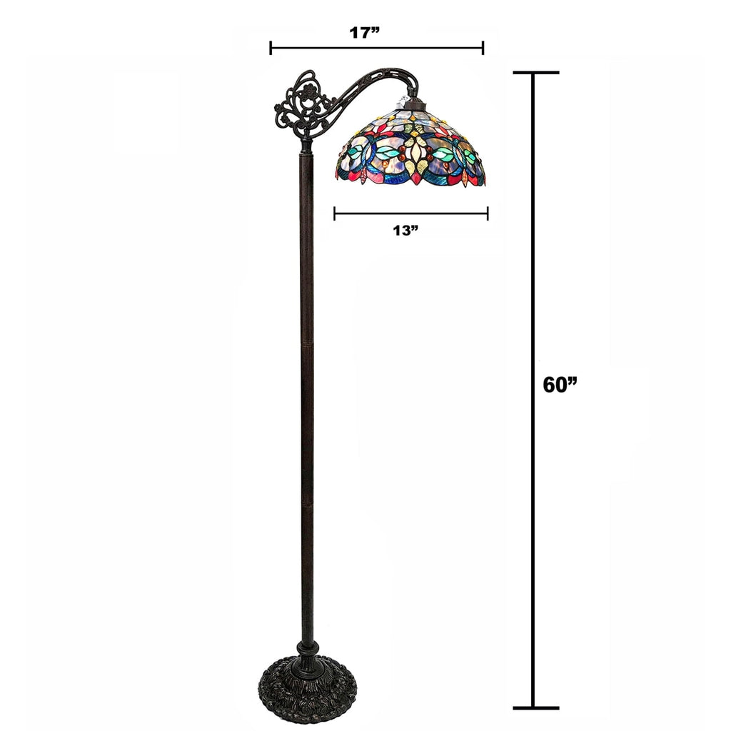 Cozylumi™ CHLOE Vivian Tiffany-Style Victorian Stained Glass Reading Floor Lamp 60" Height