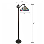 Cozylumi™ CHLOE Vivian Tiffany-Style Victorian Stained Glass Reading Floor Lamp 60" Height
