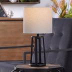 Cozylumi™ Modern Matte Black Table Lamp with Classic Drum Shade