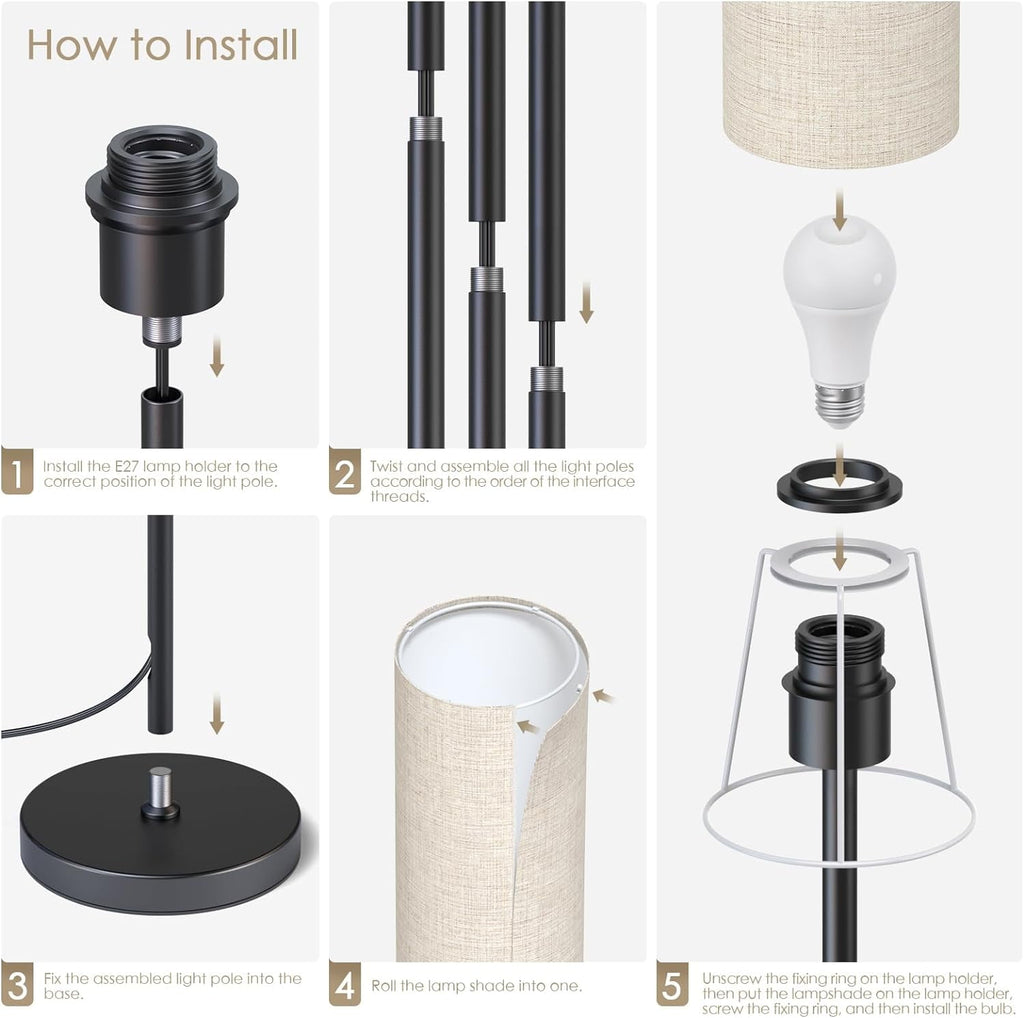 Cozylumi™ CAALOGT Floor Lamp, Modern Standing Lamp with 3 Color Temperatures, Foot