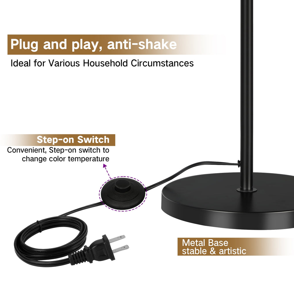 Cozylumi™ 71" Globe Floor Lamp for Living Room Clearance, Modern 3 light Standing Lamp