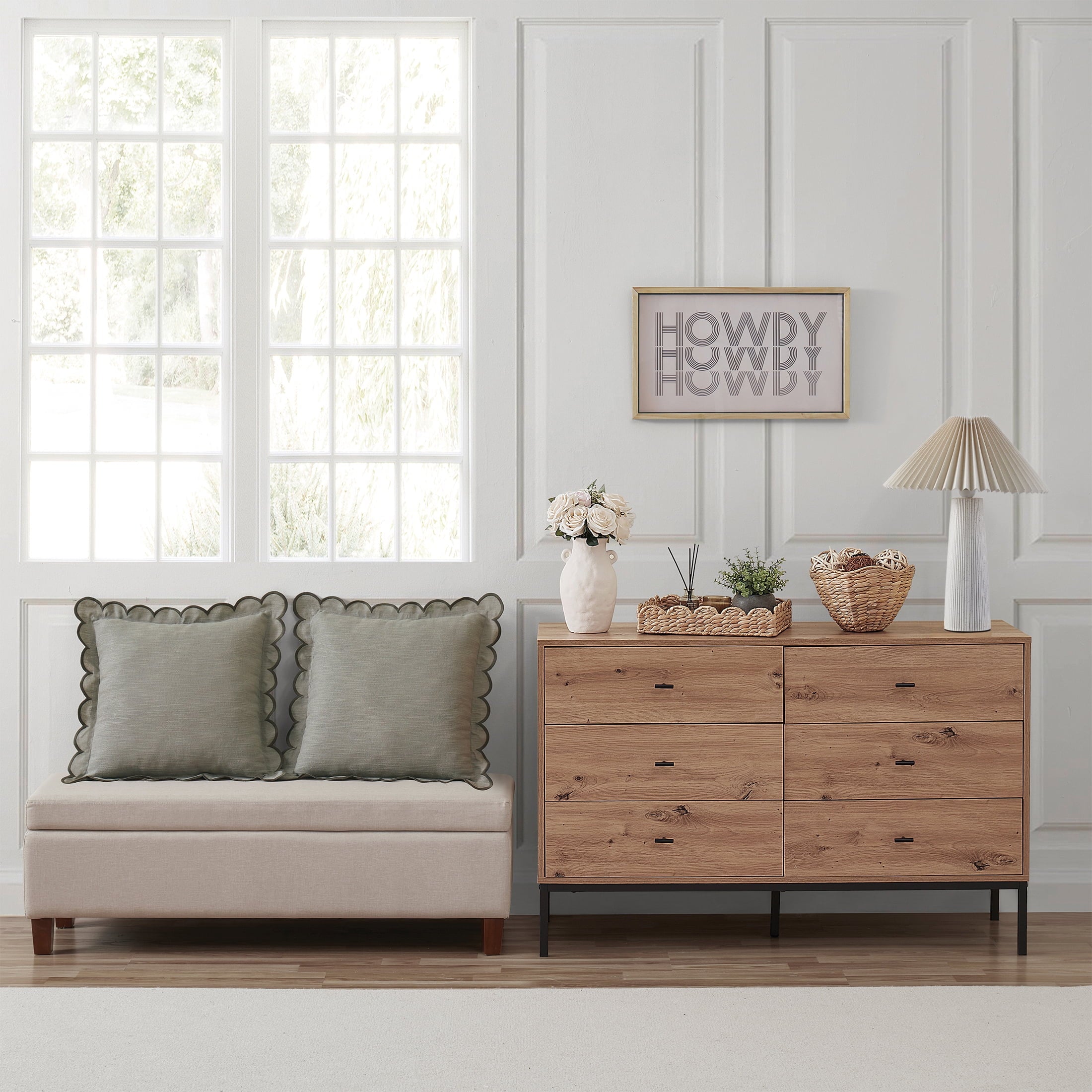 Cozylumi™ 18"in Ribbed Ceramic Table Lamp with Ivory Pleated Shade
