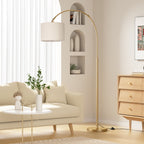 Cozylumi™ NiteLoom 70" Gold Arc Floor Lamps for Living Room, Remote Dimmable Tall
