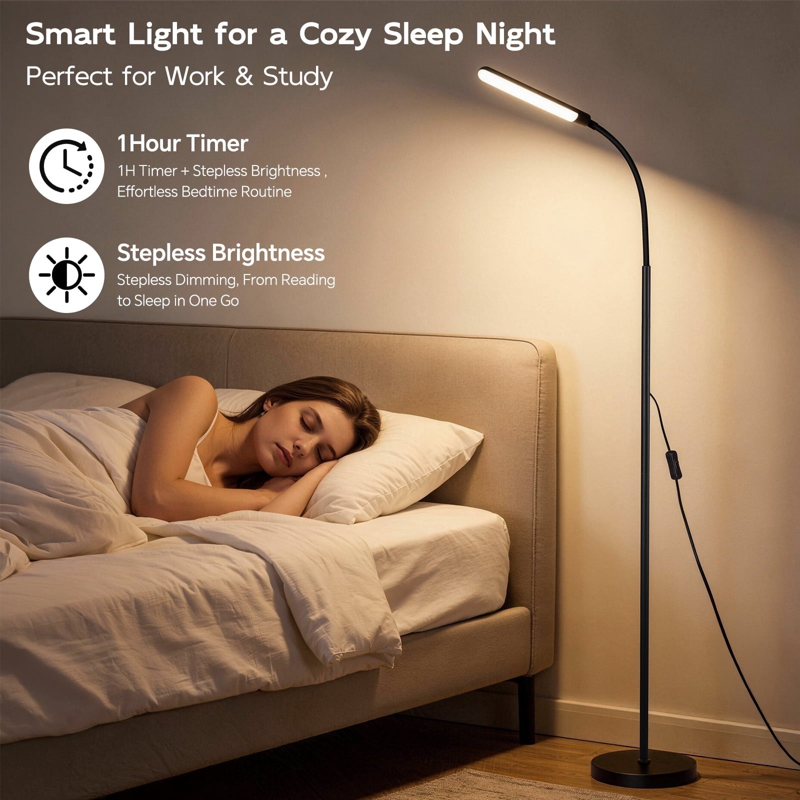Cozylumi™ Reading Floor Lamp with Remote, Bright 18W Floor Lamps for Living Room with