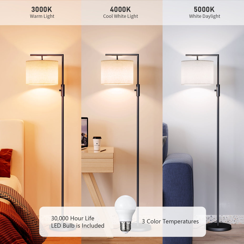 Cozylumi™ Iron Modern Standing Lamp, Gold Floor Lamp for Living Room, with Rotary