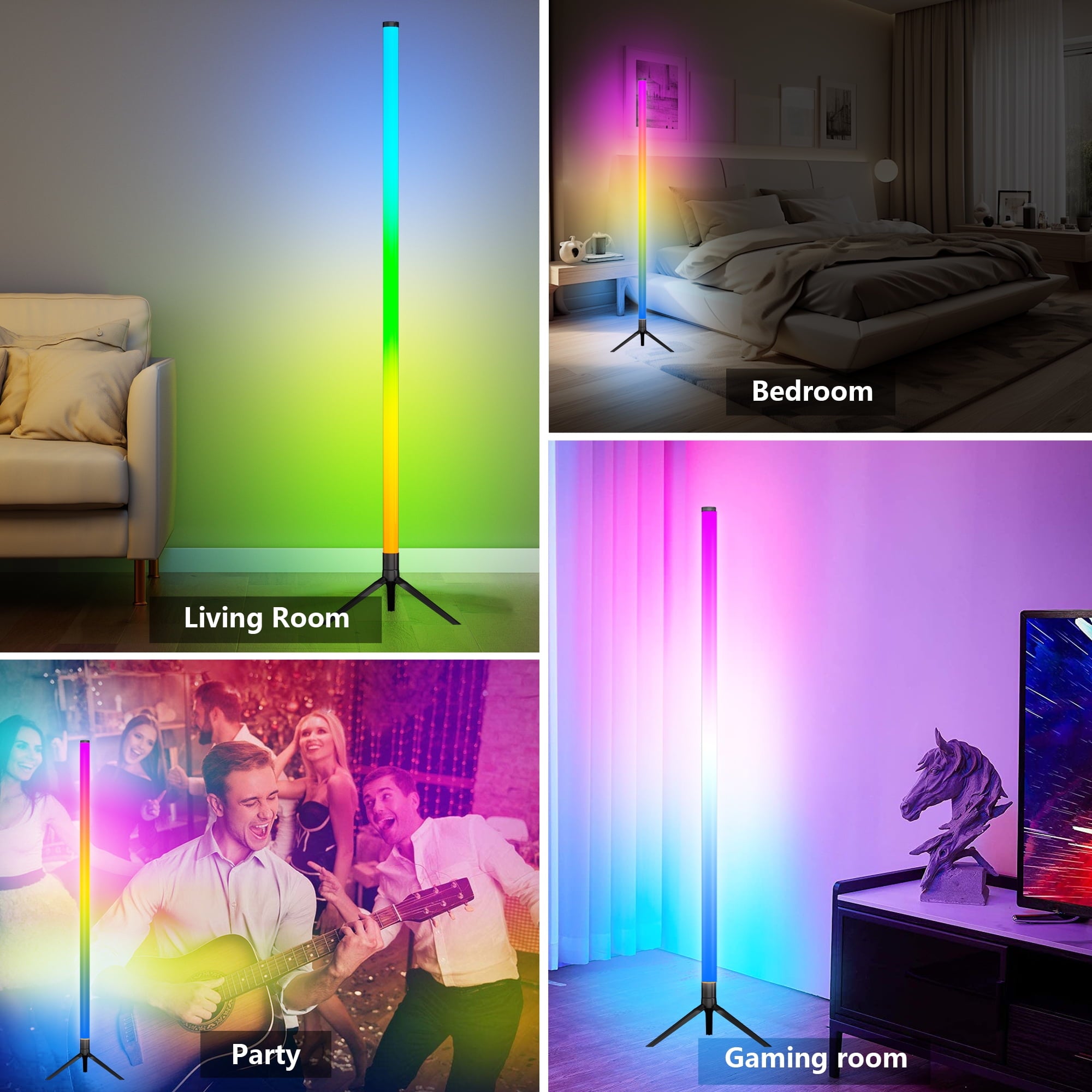 Cozylumi™ VOLIVO LED Corner Floor Lamp,360°Color Changing Lamp with Bluetooth APP