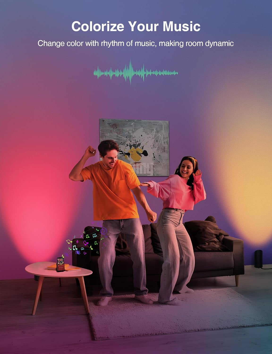 Cozylumi™ SUNVIE Smart Floor Can Lamp, RGBW Color Changing Uplight Spotlight with App
