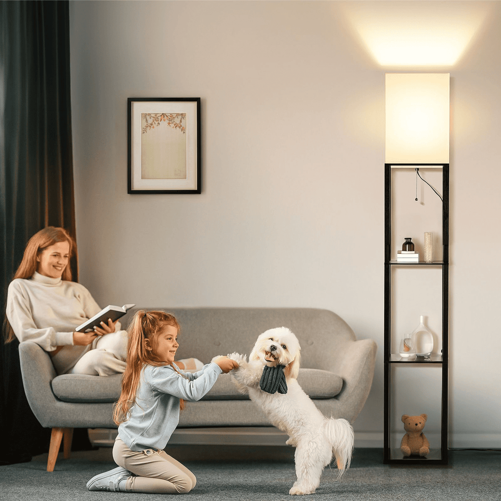 Cozylumi™ 63'' Floor Lamps with Shelves, Home Standing Lamp, Include 1000 Lumens