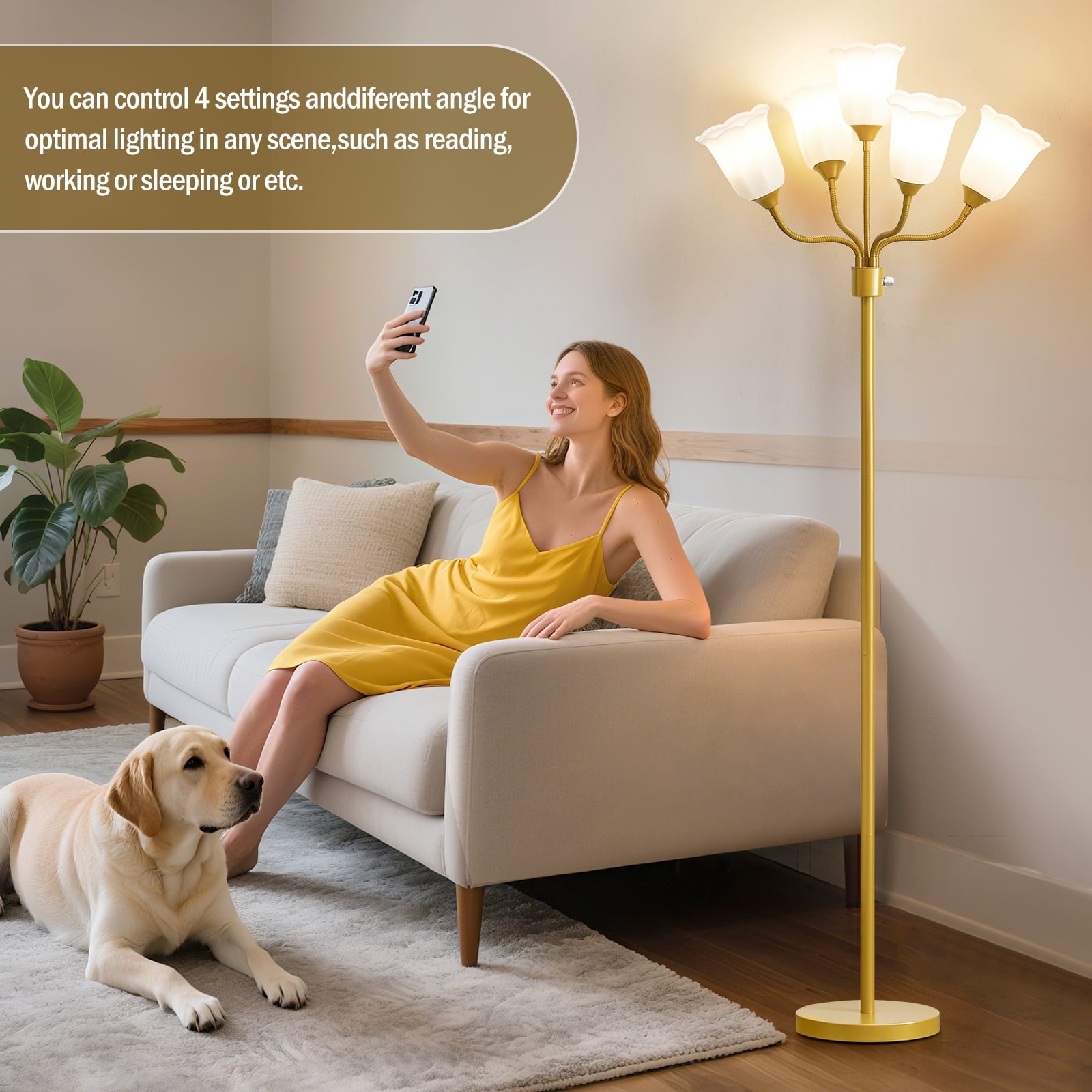 Cozylumi™ Medusa LED Floor Lamp, Multi Head Modern Tall Lamp with Adjustable Gooseneck