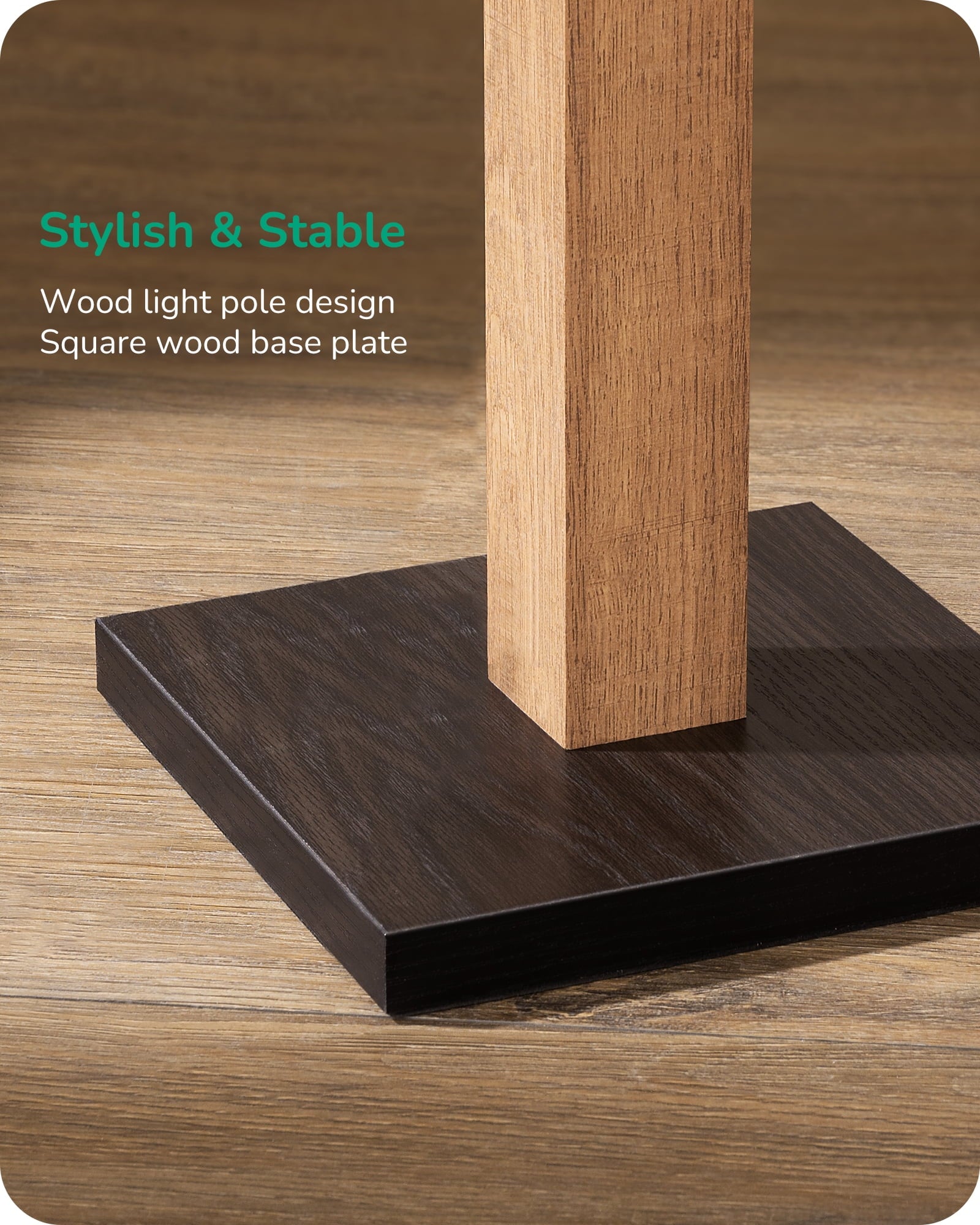 Cozylumi™ 48" Wooden LED Corner Floor Lamps for Living Room, Modern Dimmable Light with