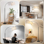 Cozylumi™ Nordic Hygge 79 Inch Arc Floor Lamps with Weighted Base