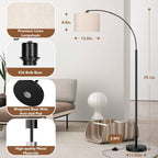 Cozylumi™ Nordic Hygge 79 Inch Arc Floor Lamps with Weighted Base