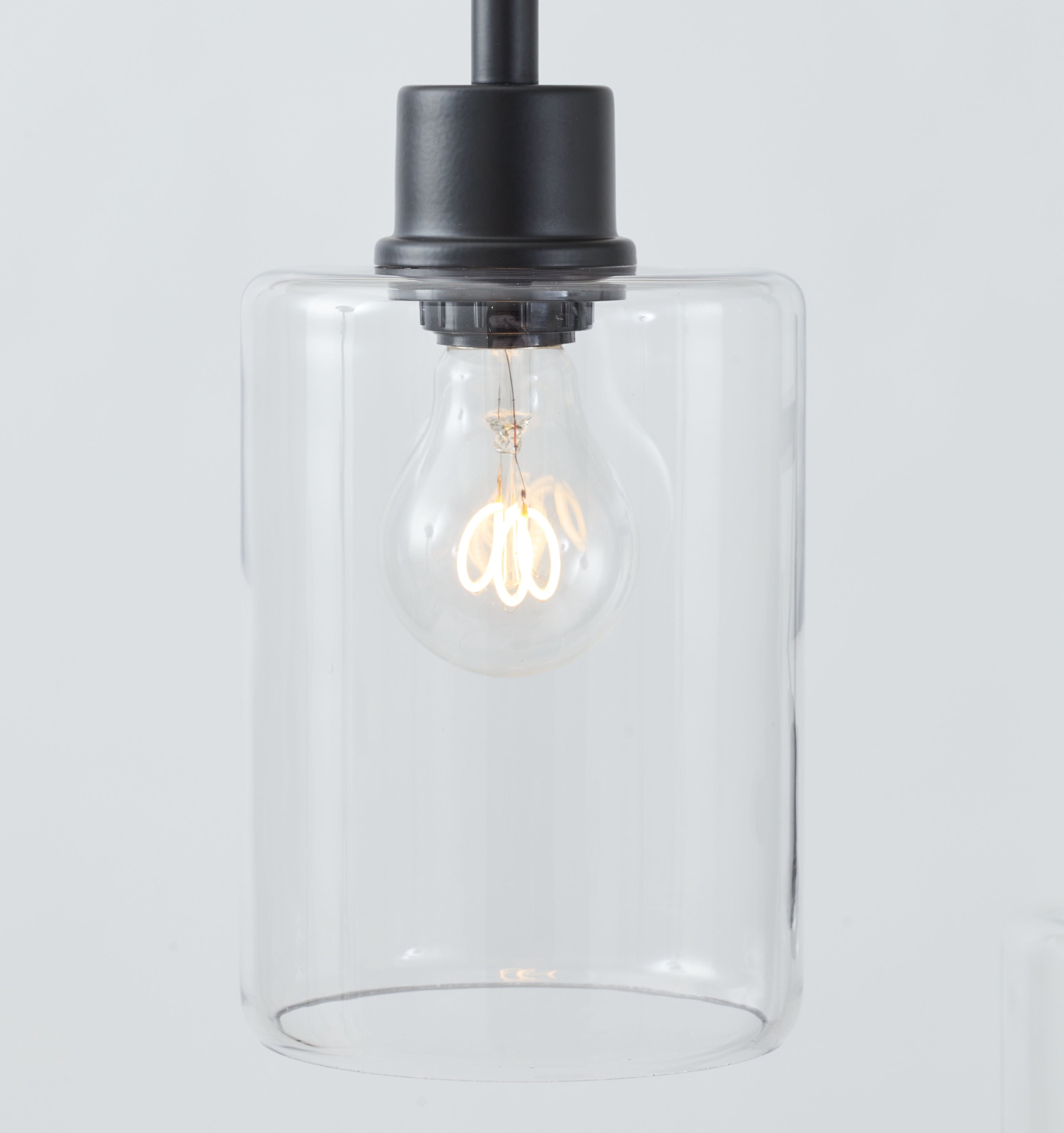 Cozylumi™ 63.5 in 3 Light Contemporary Black Floor Lamp Clear Glass