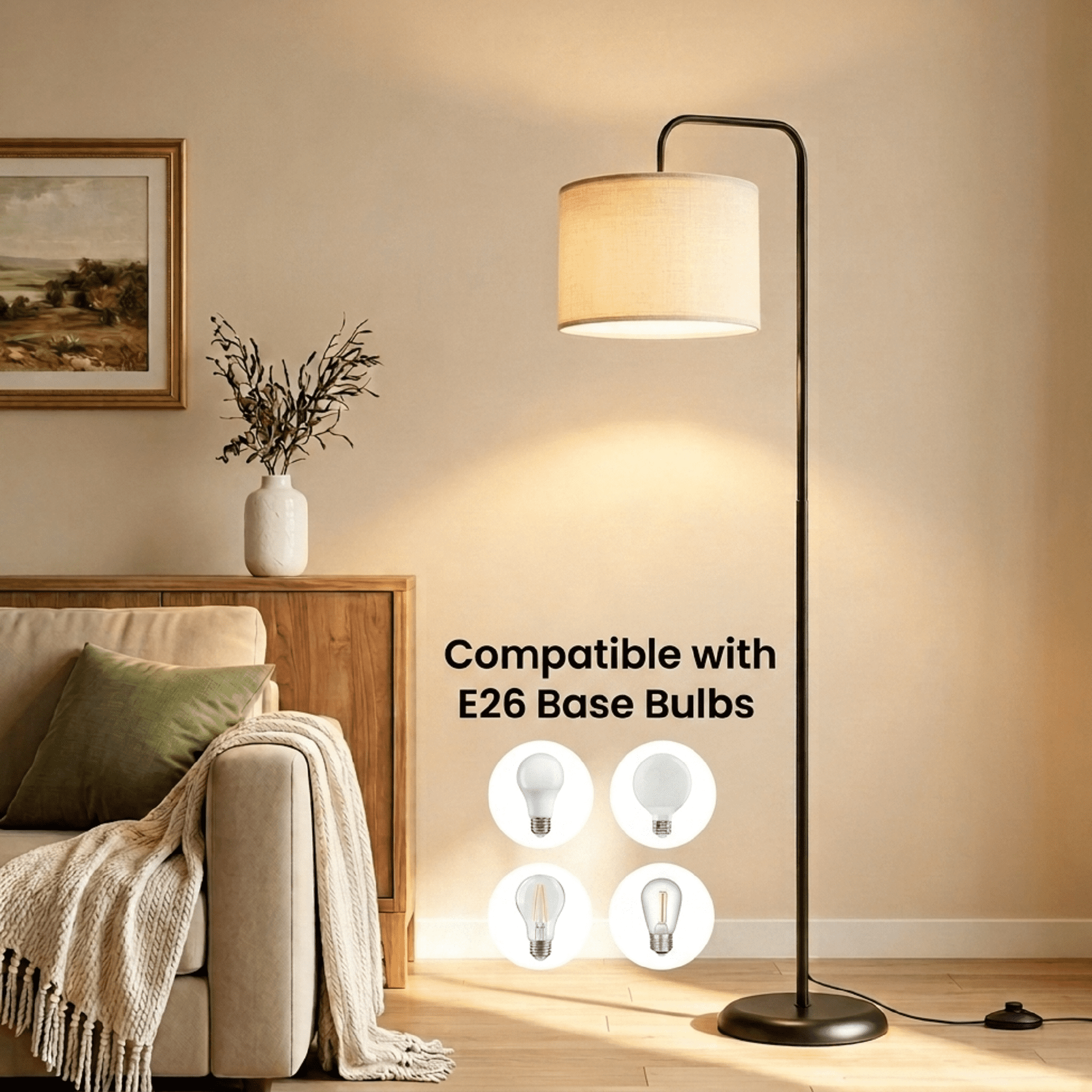 Cozylumi™ VOLIVO Floor Lamp, 63 Tall Standing Lamp with Foot Switch,3 Color