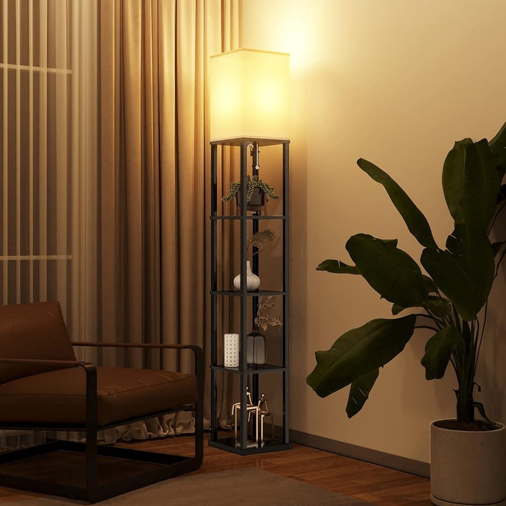 Cozylumi™ Foukus 63" Floor Lamp with Shelves: Lamp for Living Room with 3 Adjustable