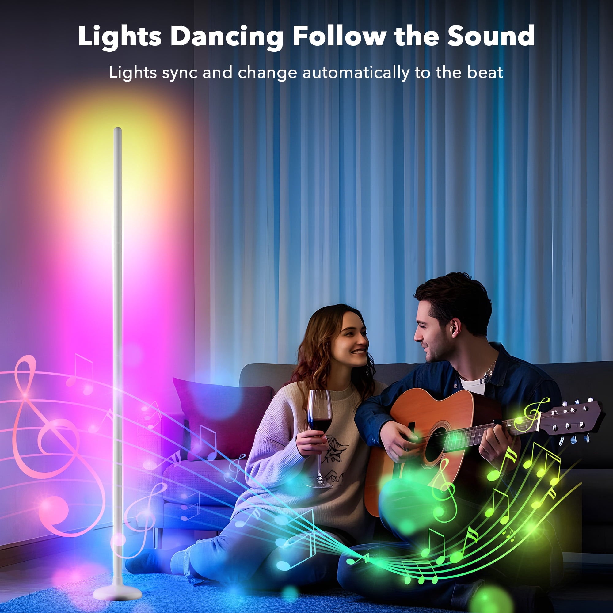 Cozylumi™ VIPLIKE Led Corner Floor Lamp,Smart APP&Remote Control Colors Changing Lamps