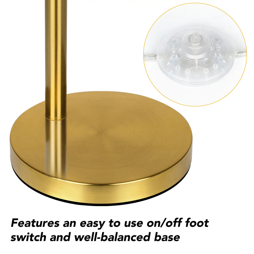 Cozylumi™ 72.8in 3-Light Arc Floor Lamp Brushed Gold , Modern Industrial Standing Tree