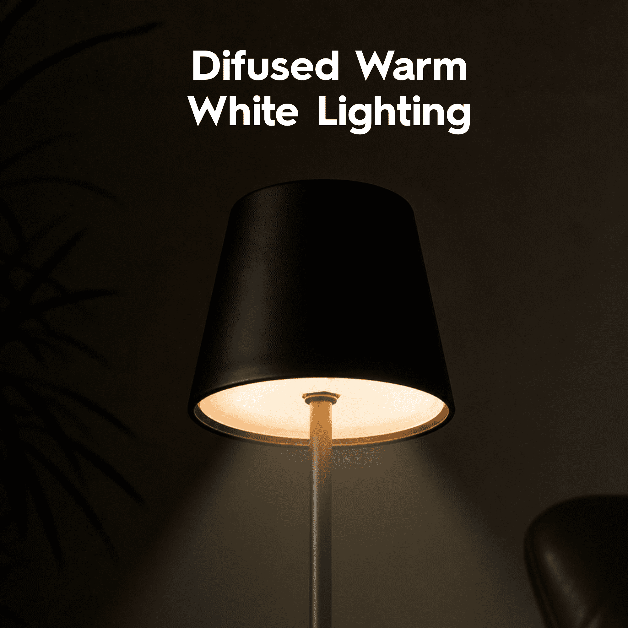 Cozylumi™ 14 Inch Rechargeable Color-Changing Table Lamp, Black, Indoor/Outdoor