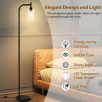 Cozylumi™ Vesteel Arc Floor Lamp for Living Room, Modern Standing Lamp with Glass